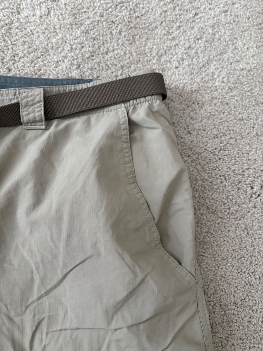 Men's Tan Cargo Shorts with Utility Belt - Picture 4 of 10